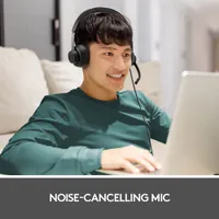 Logitech Zone 750 Wired Noise-Cancelling On-Ear Headset - Graphite