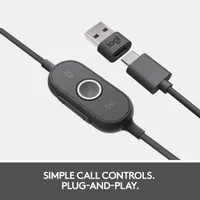 Logitech Zone 750 Wired Noise-Cancelling On-Ear Headset - Graphite