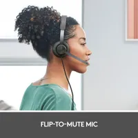 Logitech Zone 750 Wired Noise-Cancelling On-Ear Headset - Graphite