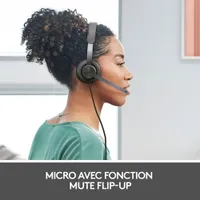 Logitech Zone 750 Wired Noise-Cancelling On-Ear Headset - Graphite
