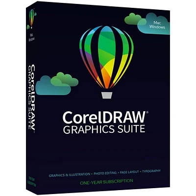 CorelDRAW Graphics Suite (PC/Mac) - 2 appareils - 1 an