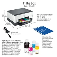 Imprimante à jet d'encre tout-en-un sans fil Supertank Smart Tank 6001 de HP - Jusqu'à 2 ans d'encre inclus*
