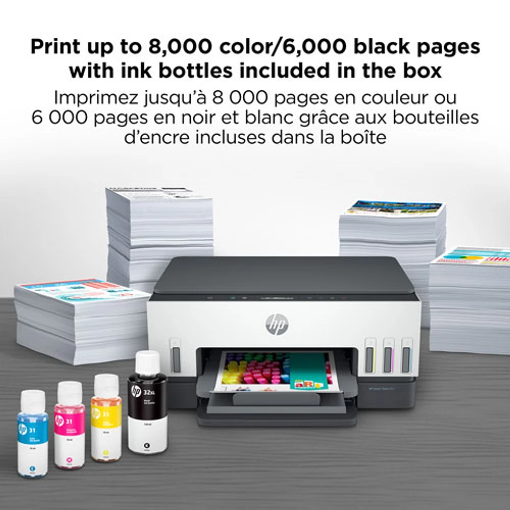 Imprimante à jet d'encre tout-en-un sans fil Supertank Smart Tank 6001 de HP - Jusqu'à 2 ans d'encre inclus*