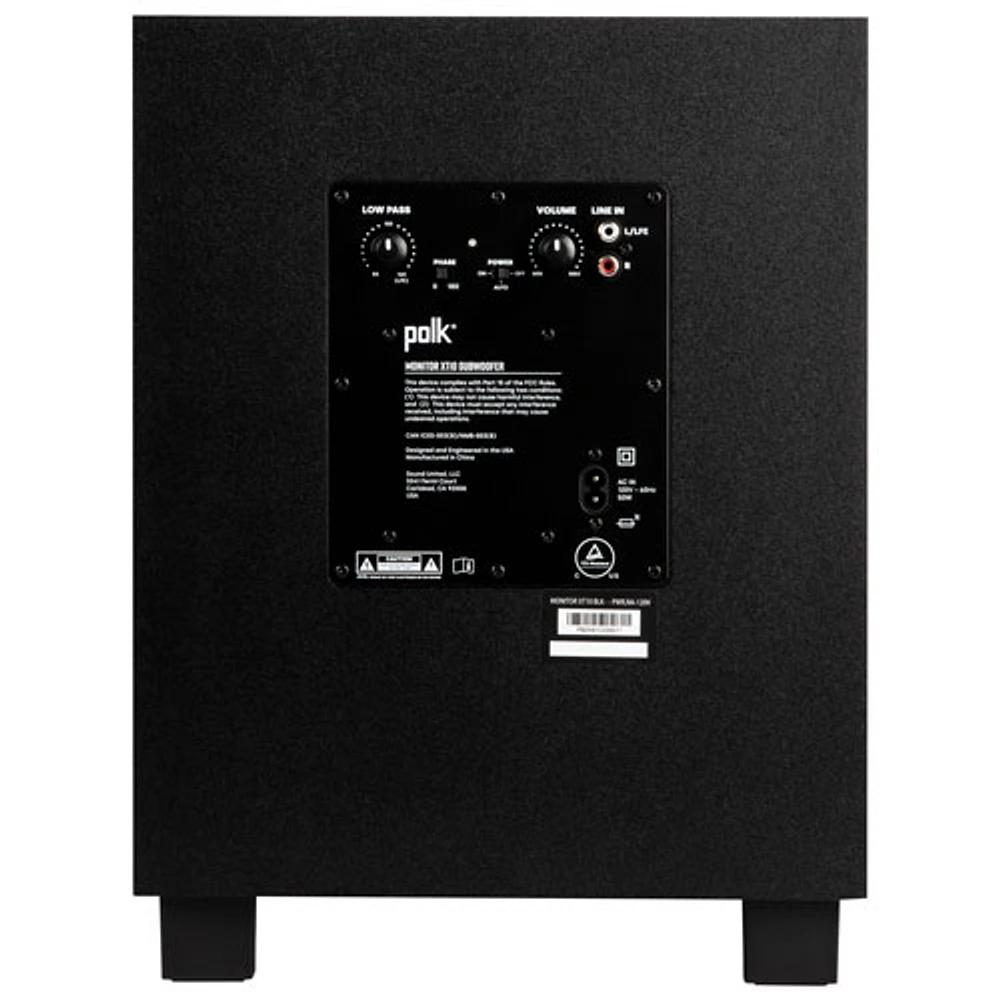 Haut-parleur d'extrêmes graves de cinéma maison Monitor MXT10 de Polk - Noir