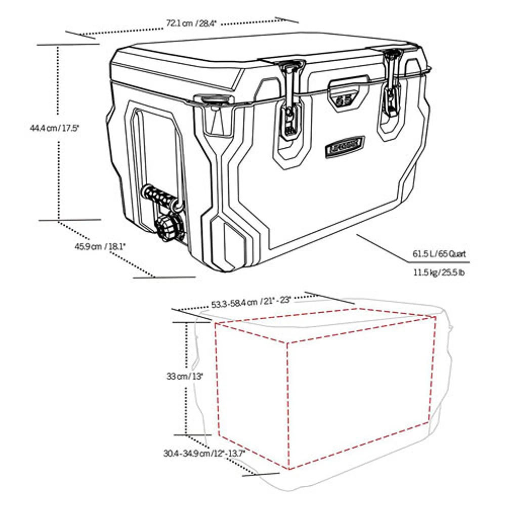 Glacière haute performance de Lifetime - 73 l (65 pte) - Blanc arctique