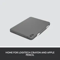 Logitech Rugged Folio Keyboard Case with Spill-Proof Keyboard for iPad (10th Gen & A16 Chip) - Oxford Grey