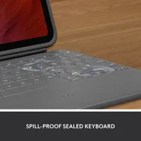 Logitech Rugged Folio Keyboard Case with Spill-Proof Keyboard for iPad (10th Gen & A16 Chip) - Oxford Grey