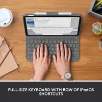 Logitech Slim Folio Keyboard Case with Integrated Bluetooth Keyboard for iPad (10th Gen & A16 Chip) - Oxford Grey