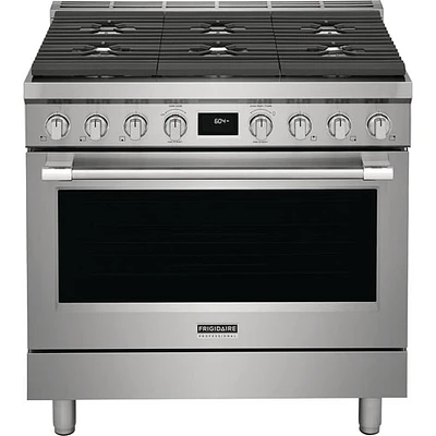 Frigidaire Professional 36" 4.4 Cu. Ft. True Convection 6-Burner Dual Fuel Range (PCFD3670AF) -Stainless