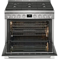 Frigidaire Professional 36" 4.4 Cu. Ft. True Convection 6-Burner Dual Fuel Range (PCFD3670AF) -Stainless