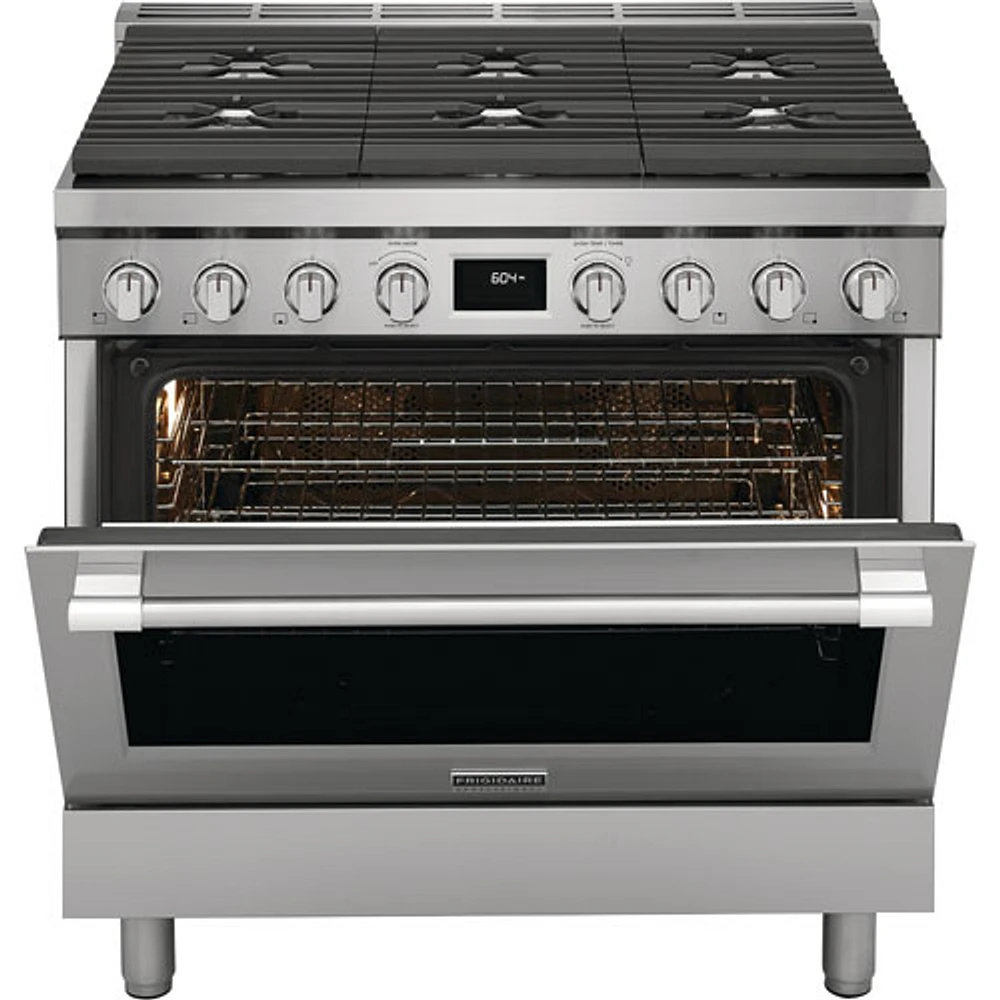 Frigidaire Professional 36" 4.4 Cu. Ft. True Convection 6-Burner Dual Fuel Range (PCFD3670AF) -Stainless