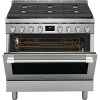 Frigidaire Professional 36" 4.4 Cu. Ft. True Convection 6-Burner Dual Fuel Range (PCFD3670AF) -Stainless