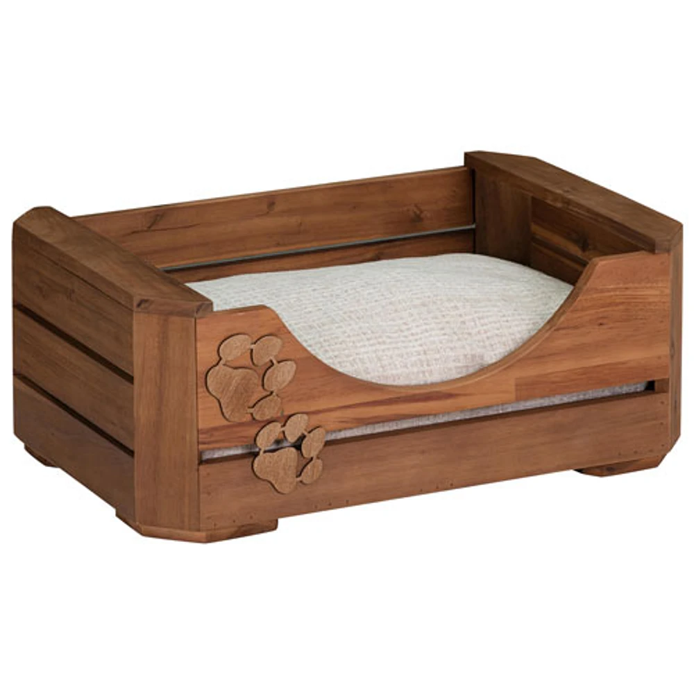 Lit en bois avec empreinte de patte de Bowser & Meowser