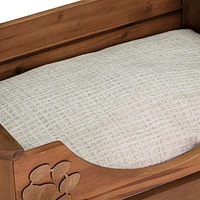Lit en bois avec empreinte de patte de Bowser & Meowser