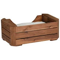 Lit en bois avec empreinte de patte de Bowser & Meowser