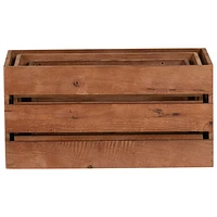 Boîte de rangement en bois pour jouets d'animaux de compagnie de Bowser & Meowser - Ensemble de 3