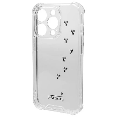 Étui rigide ajusté Signature Bee Spiral d’E-Artistry & Co pour iPhone 14 Pro - Transparent