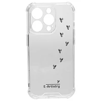 Étui rigide ajusté Signature Bee Spiral d’E-Artistry & Co pour iPhone 14 Pro - Transparent