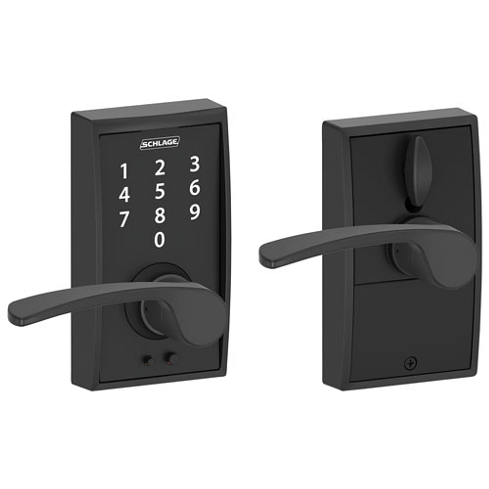 Schlage Electronic Touch Lever Door Handle Lock - Matte Black- Only at Best Buy