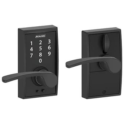 Serrure de porte électronique à levier tactile de Schlage - Noir mat - Exclusivité Best Buy