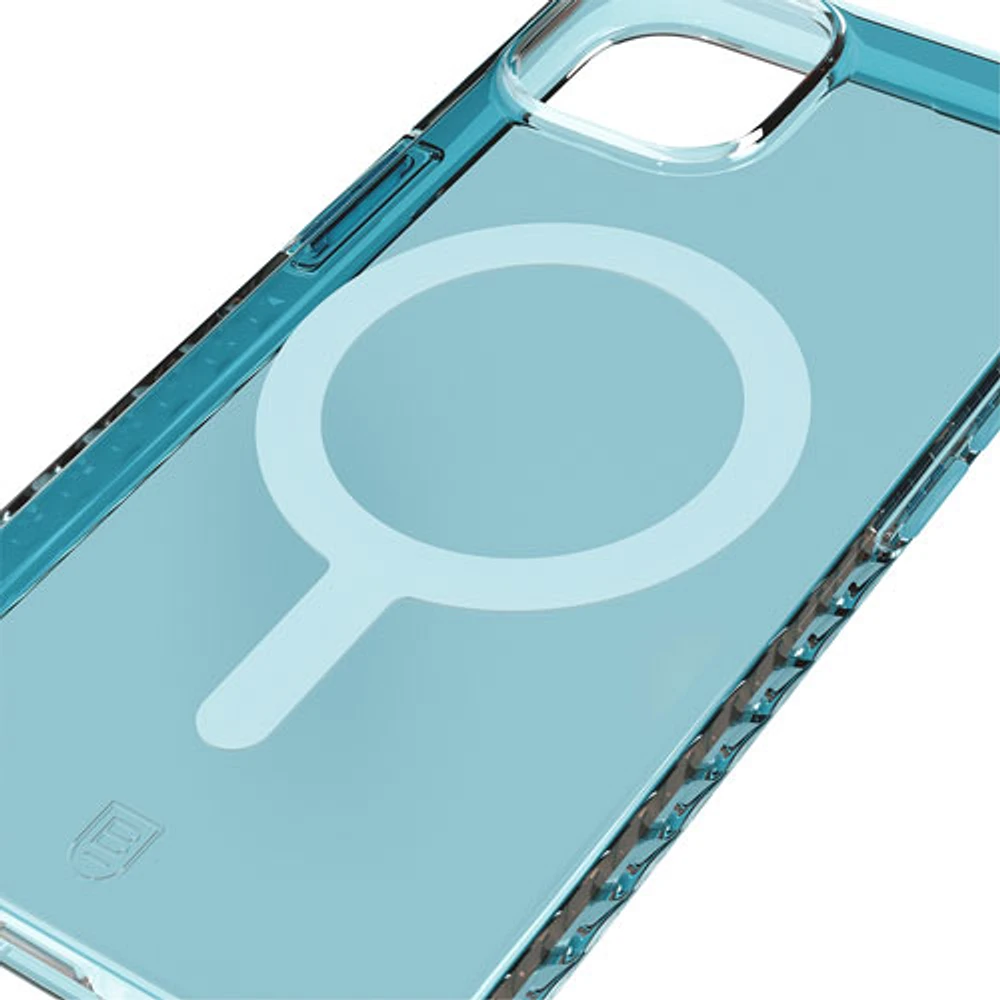 Étui souple ajusté Carve de BodyGuardz avec MagSafe pour iPhone 14 - Bleu ciel