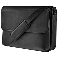 Insignia 15" Leather Laptop Messenger Bag - Black - Only at Best Buy