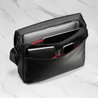 Insignia 15" Leather Laptop Messenger Bag - Black - Only at Best Buy