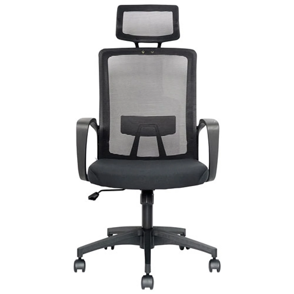 Fauteuil de bureau en filet à dossier pleine hauteur avec appuie-tête Aspire de Naz - Noir