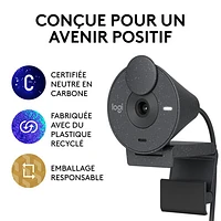 Logitech Brio 300 Full HD 1080p Webcam with Mono Noise Reduction Mic - Graphite