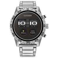 Citizen CZ Smart PQ2 Sport 45mm Smartwatch with Heart Rate Monitor - Silver-Tone Bracelet