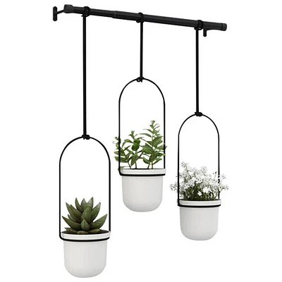 Triflora Modern Hanging Planter - White