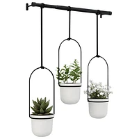 Triflora Modern Hanging Planter - White