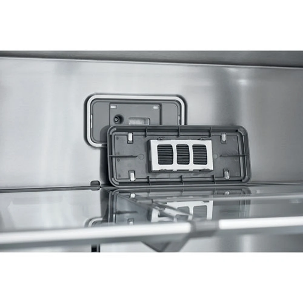 Réfrigérateur à deux portes 21,4 pi³ 36 po avec distributeur d'eau et de glaçons d'Electrolux (ERMC2295AS) - Inox