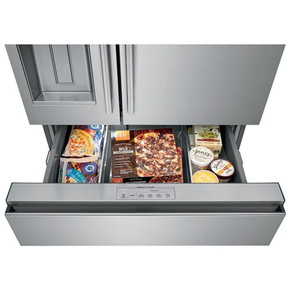 Réfrigérateur à deux portes 21,4 pi³ 36 po avec distributeur d'eau et de glaçons d'Electrolux (ERMC2295AS) - Inox