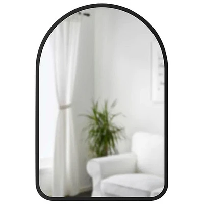 Miroir mural arqué de 24 x 36 po Hub - Noir