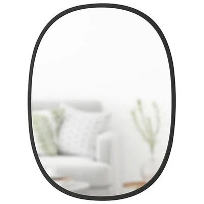 Hub 18" x 24" Oval Wall Mirror - Black