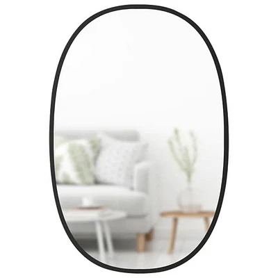 Hub 24" x 36" Oval Wall Mirror - Black