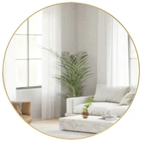 Hubba 34" Modern Wall Mirror - Brass