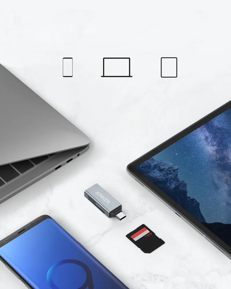 Lecteur de cartes 2-en-1 USB-C à SD/microSD d'Anker (A8370HA2-5)
