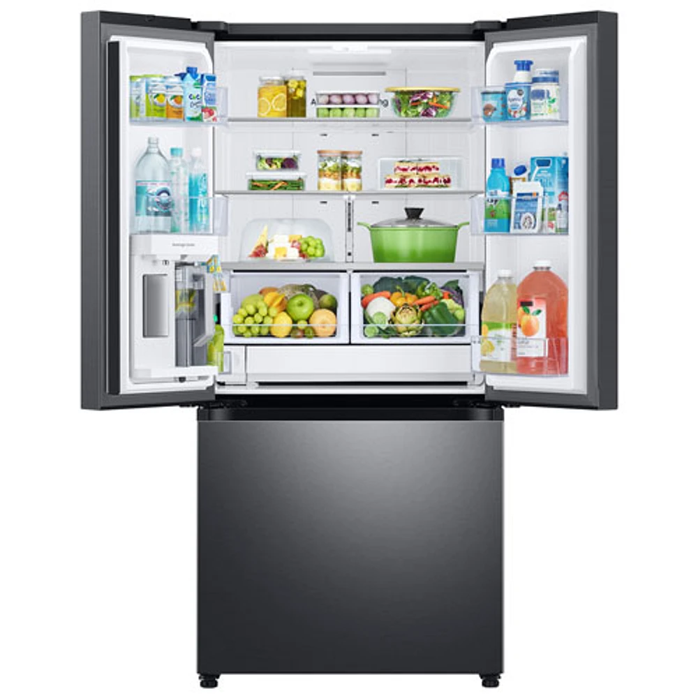 Réfrigérateur deux portes 24,5 pi³ 33 po avec distributeur d'eau de Samsung (RF25C5551SG/AA) - Inox noir