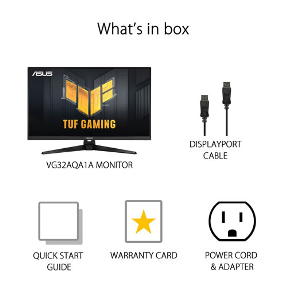 Moniteur de jeu DEL FreeSync VA WQHD 1440p 170 Hz 1 ms 31,5 po TUF d'ASUS (VG32AQA1A)