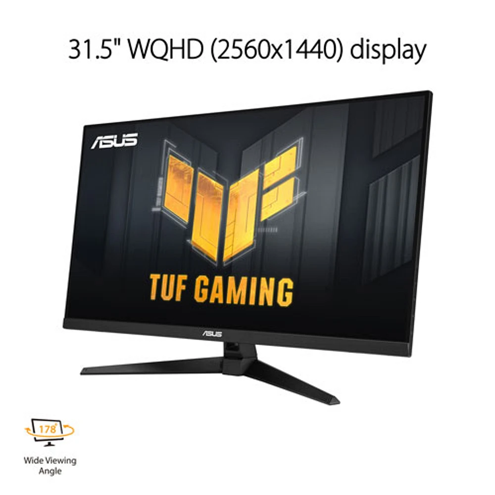 Moniteur de jeu DEL FreeSync VA WQHD 1440p 170 Hz 1 ms 31,5 po TUF d'ASUS (VG32AQA1A)
