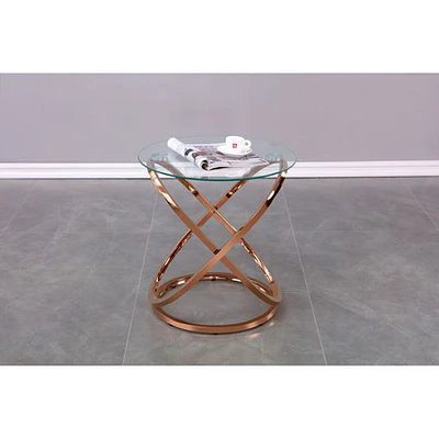 Table d'appoint ronde contemporaine Soho - Rose doré
