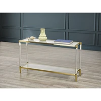 Console rectangulaire contemporaine Emma - Acrylique/Doré