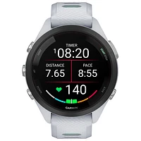 Montre intelligente Bluetooth de 42 mm Forerunner 265S de Garmin pour la course - Blanc/Neo Tropic