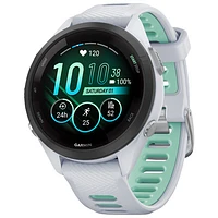 Montre intelligente Bluetooth de 42 mm Forerunner 265S de Garmin pour la course - Blanc/Neo Tropic