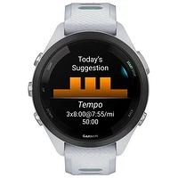 Montre intelligente Bluetooth de 42 mm Forerunner 265S de Garmin pour la course - Blanc/Neo Tropic