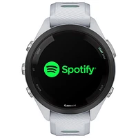 Montre intelligente Bluetooth de 42 mm Forerunner 265S de Garmin pour la course - Blanc/Neo Tropic
