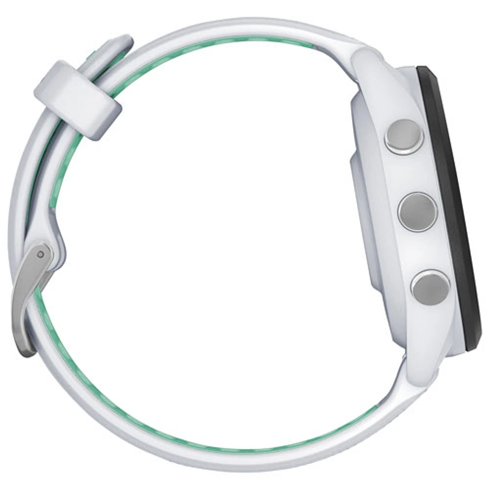 Montre intelligente Bluetooth de 42 mm Forerunner 265S de Garmin pour la course - Blanc/Neo Tropic