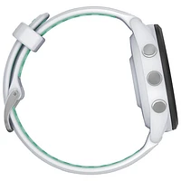 Montre intelligente Bluetooth de 42 mm Forerunner 265S de Garmin pour la course - Blanc/Neo Tropic